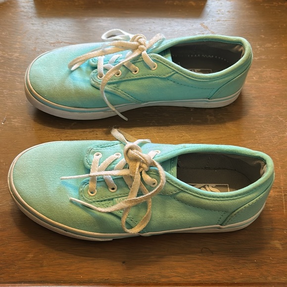Vans Aqua Canvas Shoes with White Accents-kids Sz 2 - Picture 3 of 8